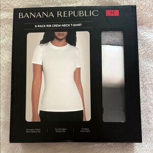 Banana Republic 3-pack crew next tshirts: black, grey and white, size 8-10